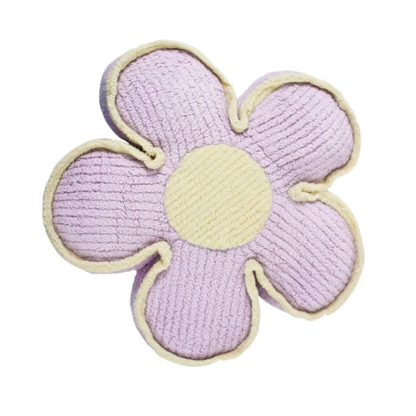 Lavender flower cushion with large plush petals, 50 x 50cm