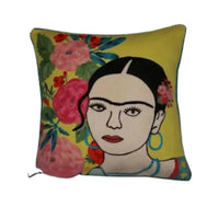 Thumbnail for Frida with Flowers in Hair Cushion | House of Dudley
