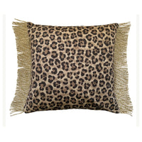 Thumbnail for Bullion Fringe Leopard Cushion 50x50cm from House of Dudley