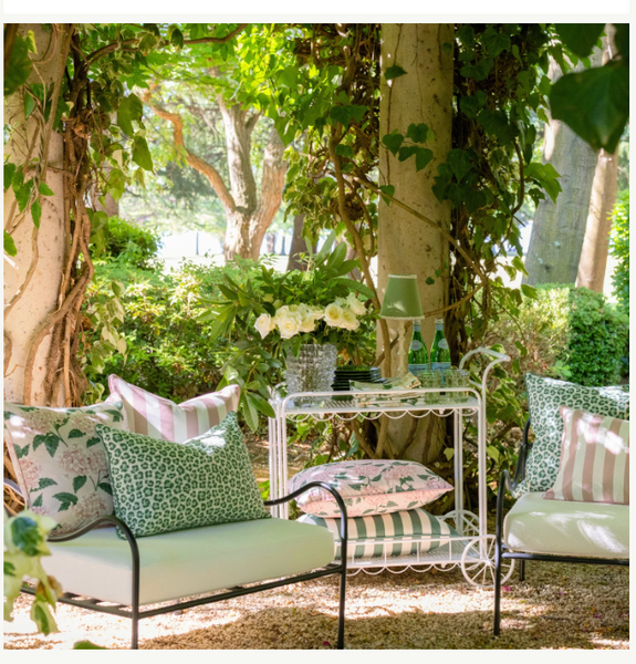 Outdoor Blush Stripe Cushion 40x60cm