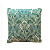 Thumbnail for Bullion Fringe Pistachio Paisley Cushion 50x50cm from House of Dudley