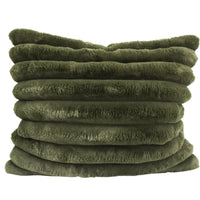 Thumbnail for Cushion Moss Green Faux Fur 60x50cm – Plush Ribbed Cushion