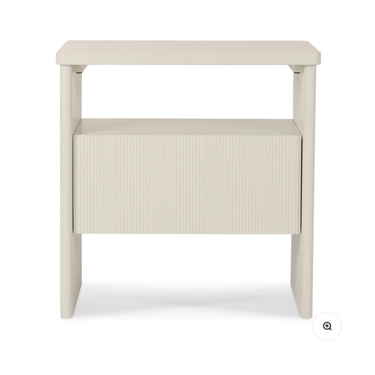Darla Fluted Bedside Table – Oat 55 x 38 x 56cm