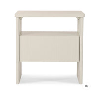 Thumbnail for Darla Fluted Bedside Table – Oat 55 x 38 x 56cm