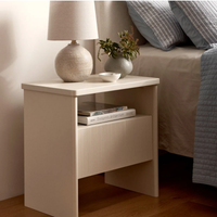Thumbnail for Darla Fluted Bedside Table – Oat 55 x 38 x 56cm