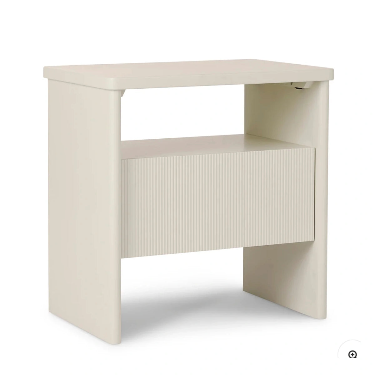 Darla Fluted Bedside Table – Oat 55 x 38 x 56cm