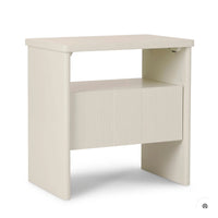 Thumbnail for Darla Fluted Bedside Table – Oat 55 x 38 x 56cm
