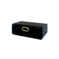 Thumbnail for Black Decor Rectangle Jewellery Box with Gold Badge - Small