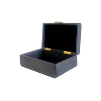 Thumbnail for Black Decor Rectangle Jewellery Box with Gold Badge - Small