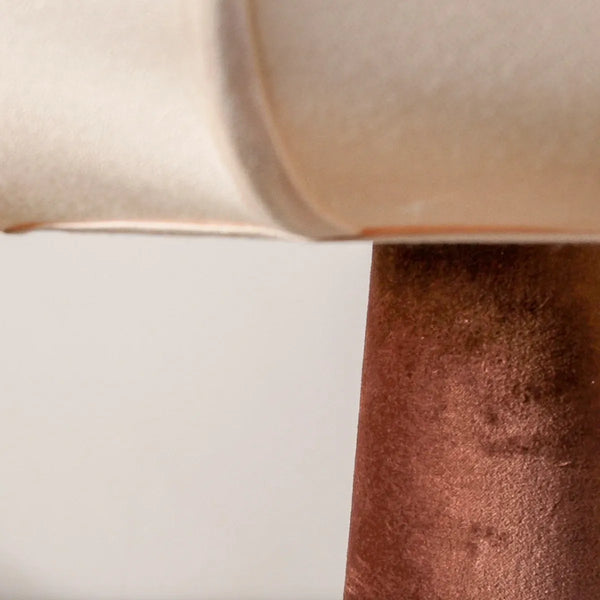 Eden Table Lamp – Chocolate Velvet & Cotton Moss 65cm