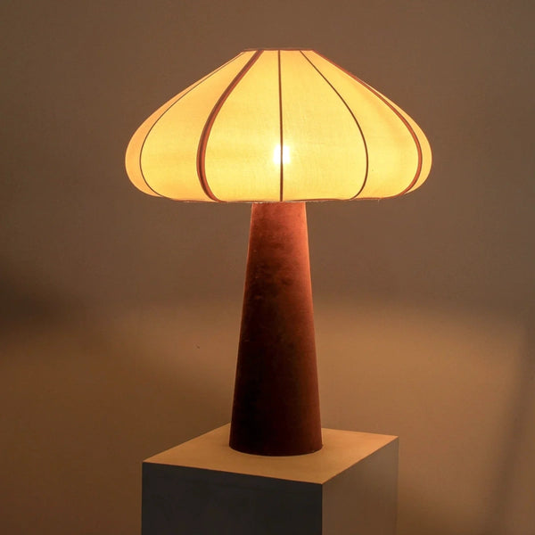 Eden Table Lamp – Chocolate Velvet & Cotton Moss 65cm