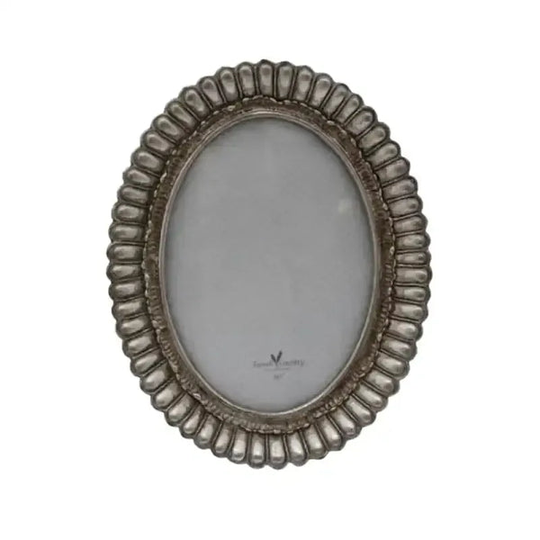 Fanned Oval Frame Pewter Finish 5x7