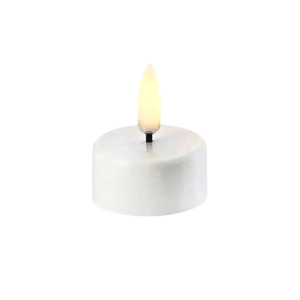 Flameless LED tea light candle in plain white