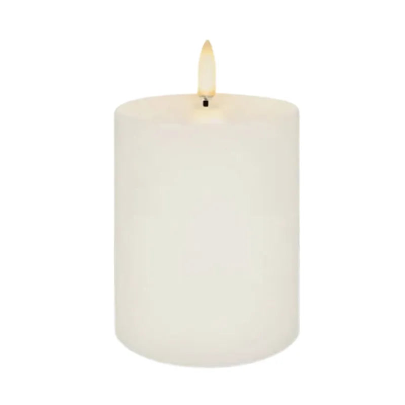 Flameless Pillar Candle - 7.8cm x 10.1cm - Classic Ivory | House of Dudley