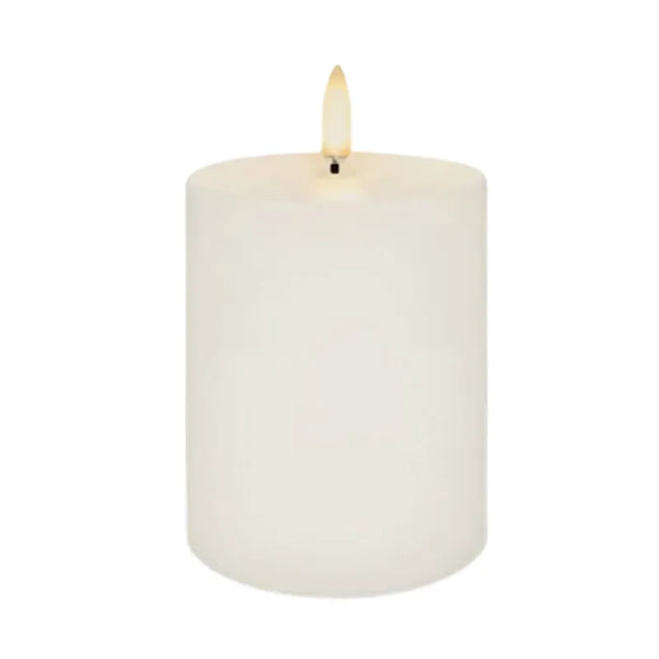 Flameless Pillar Candle - 7.8cm x 10.1cm - Classic Ivory | House of Dudley