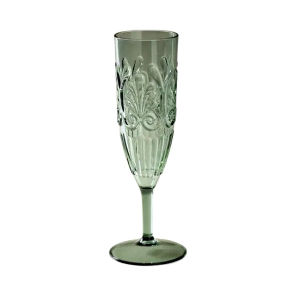 Flemington acrylic champagne flute in sage green