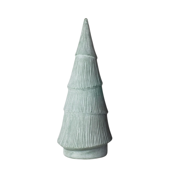Form Evergreen tree, a solid cast tapered cone in soft green, 49cm high