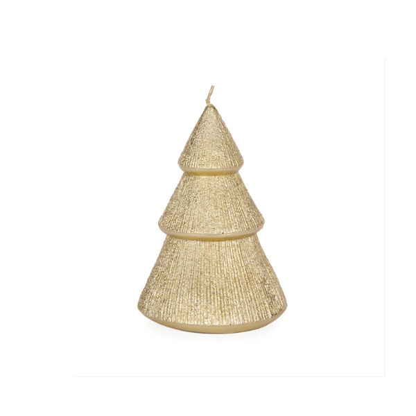 Gold Ribbed Tree 13.5 cm Candle | House of Dudley