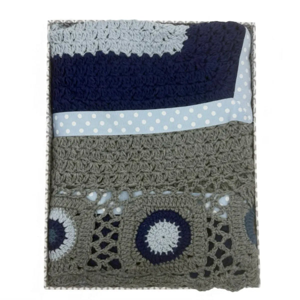 Hand Crochet Baby Blanket Sky Blue