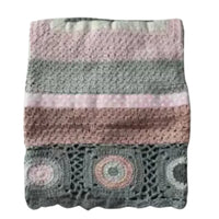 Thumbnail for Hand Crochet Blanket - Dusty Pink / Beige / Grey | House of Dudley