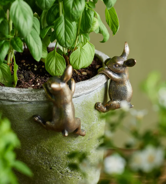 Hanging Bunny Decor Gold