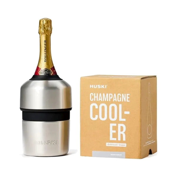 Huski Champagne Cooler Brushed Stainless insulated – gift for entertaining Australia – House of Dudley Adelaide