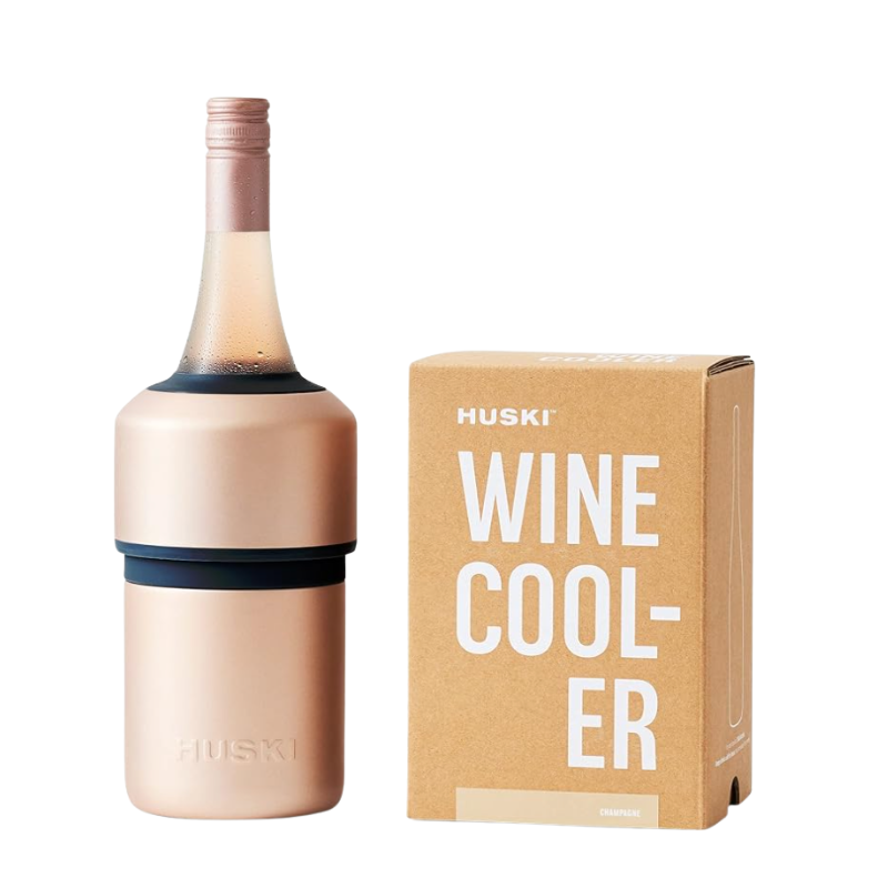 HUSKI wine cooler with packaging on a white background