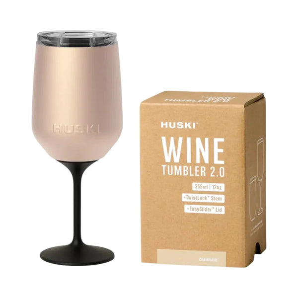 Huski insulated wine tumbler in champagne gold