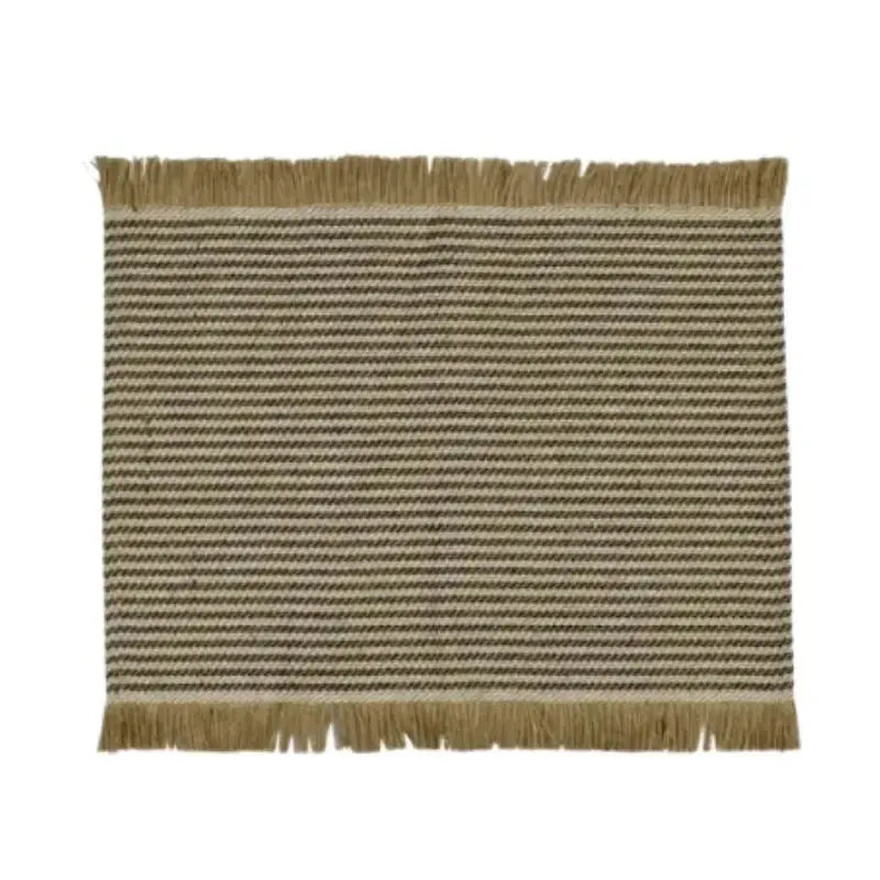 Jai Jute Placemats - Black / White Stripe | House of Dudley