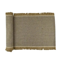 Thumbnail for Jai Jute Table Runner - Black / White Stripe | House of Dudley