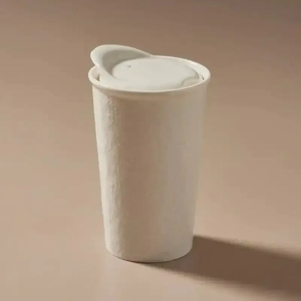 Keeper Ceramic Reusable Cup White Linen 270ml – reusable travel cup gift Australia – House of Dudley Adelaide