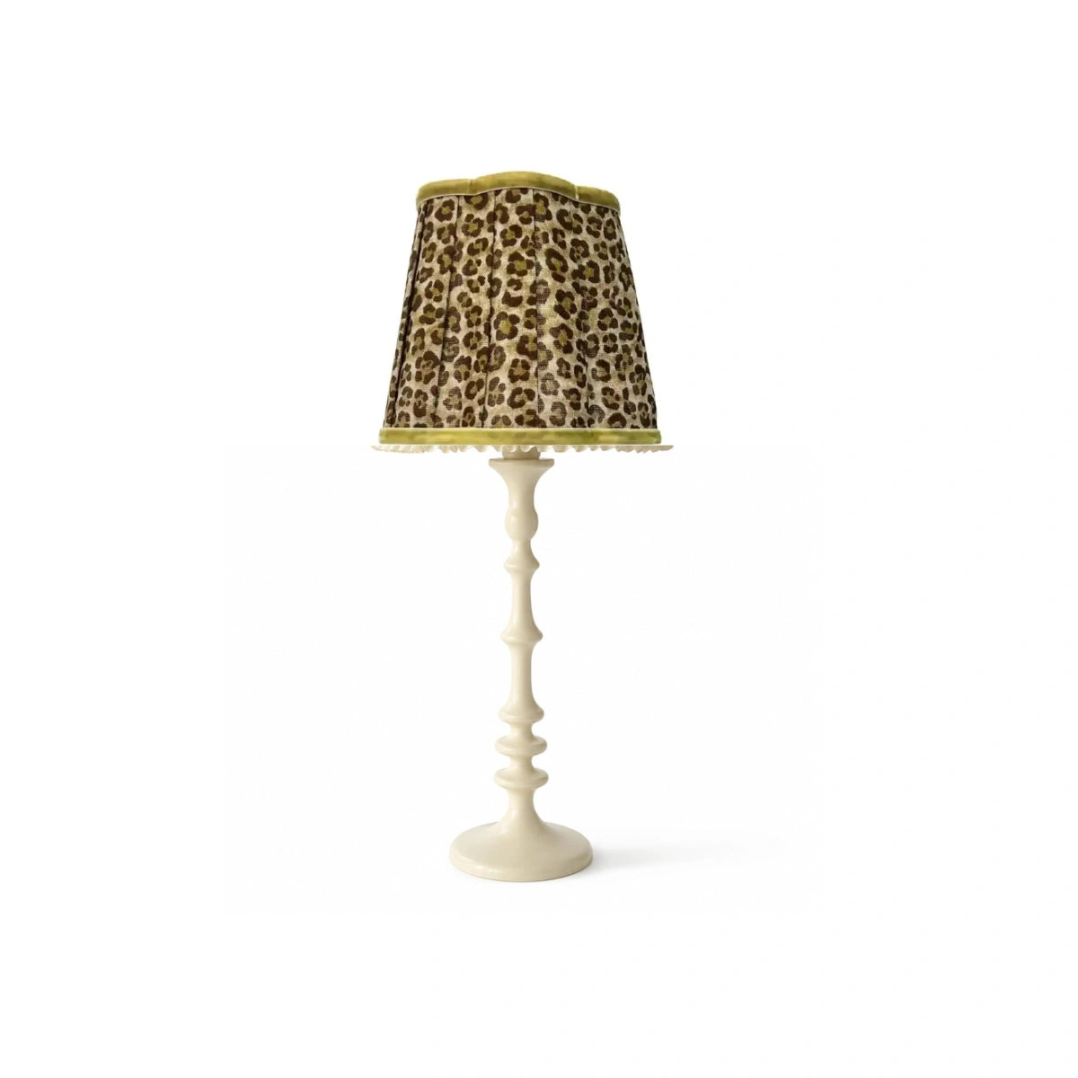 Leopard Scallop USB Table Lamp with Ivory Base