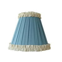 Thumbnail for Audrey Sky Blue and Cream Ruffle Lamp Shade from House of Dudley