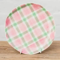 Thumbnail for Plate - Rose Pink & Green Gingham | House of Dudley