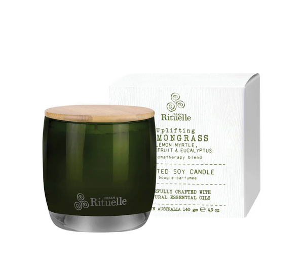 Lemongrass, Lemon Myrtle, Grapefruit & Eucalyptus - Scented Soy Candle - 140gm - Calm Therapy by Urban Rituelle