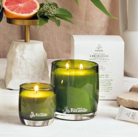 Lemongrass, Lemon Myrtle, Grapefruit & Eucalyptus - Scented Soy Candle - 140gm - Calm Therapy by Urban Rituelle