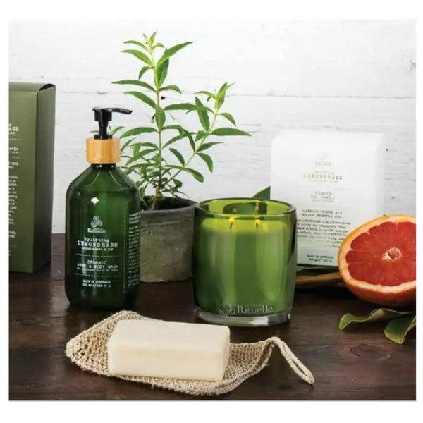 Lemongrass, Lemon Myrtle, Grapefruit & Eucalyptus - Scented Soy Candle - 140gm - Calm Therapy by Urban Rituelle