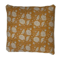 Thumbnail for Linen Cushion - Classic Block Print - Saffron | House of Dudley