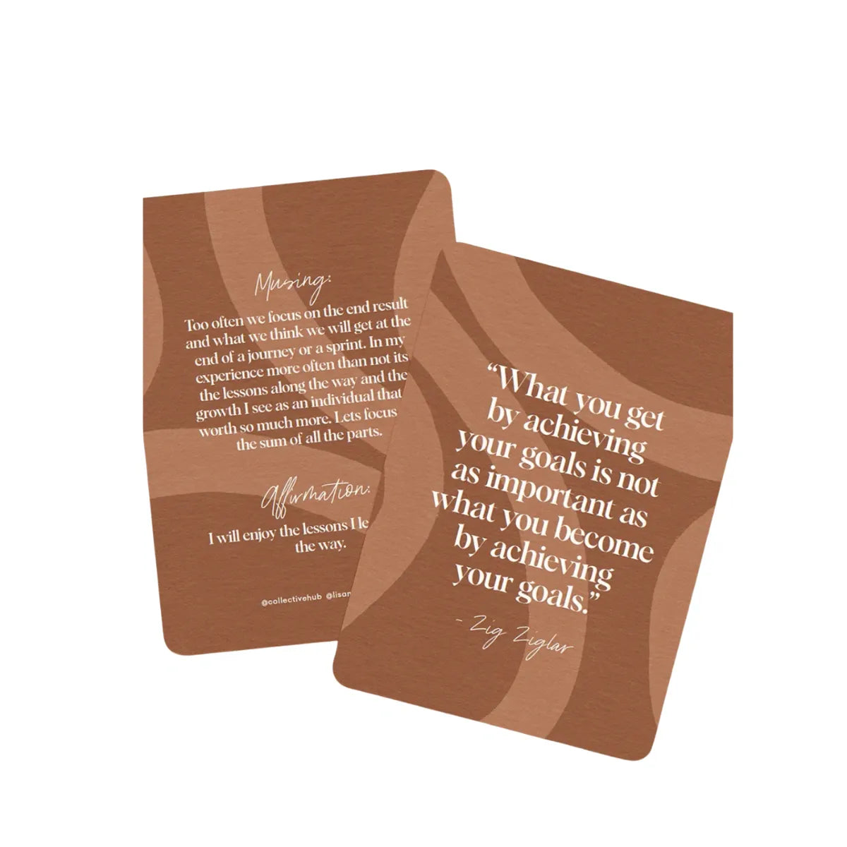 Mantras and Affirmations card deck, detail of a card