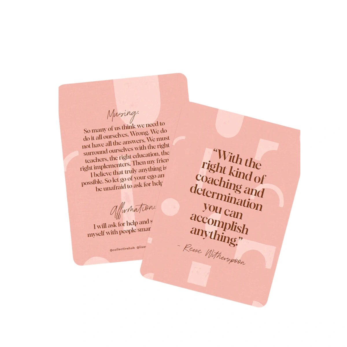 Mantras and Affirmations card deck, cards fanned out