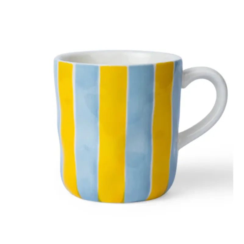 Noss & Co Cornflower Blue & Yellow Stripe Mug from House of Dudley