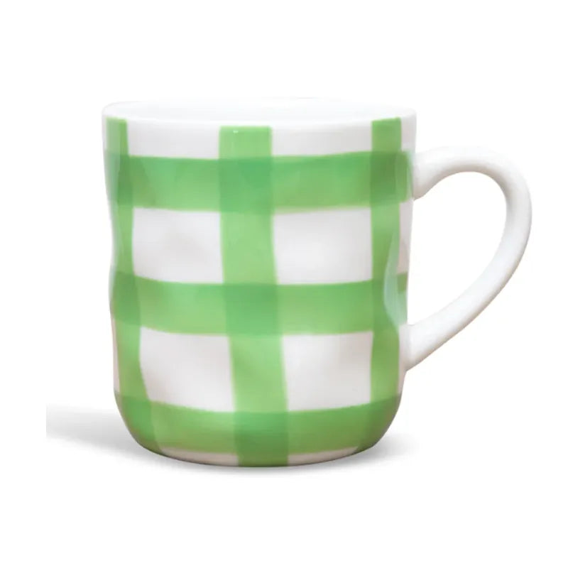 Noss & Co Mint Green Gingham Mug from House of Dudley