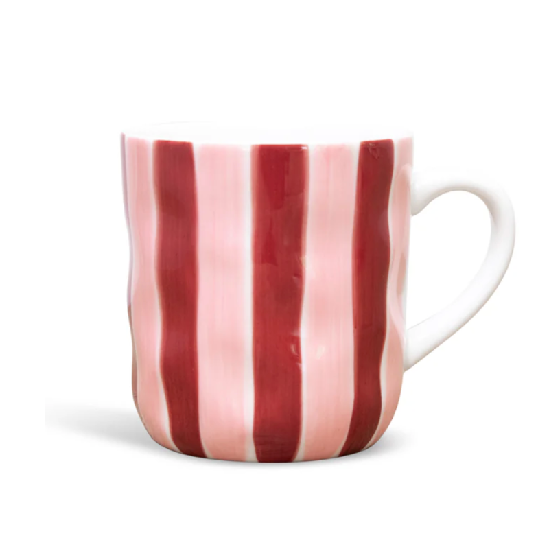 Mug - Pink and Burgundy Stripe