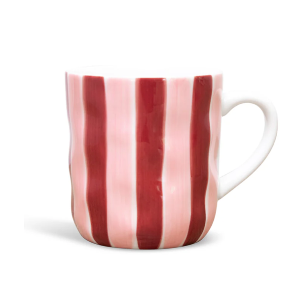 Mug - Pink and Burgundy Stripe