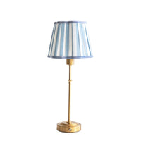 Thumbnail for Ocean Blue Stripe Scallop USB Table Lamp with Gold Base from House of Dudley