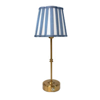 Thumbnail for Blue Stripe Scallop USB Table Lamp with Gold Base from House of Dudley