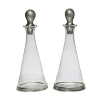 Thumbnail for Cone shaped pewter and glass oil and vinegar bottle without stand – House of Dudley Adelaide boutique homewares