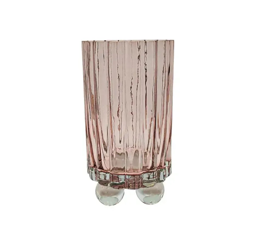 Olan Glass Ribbed Hurricane Brown | House of Dudley