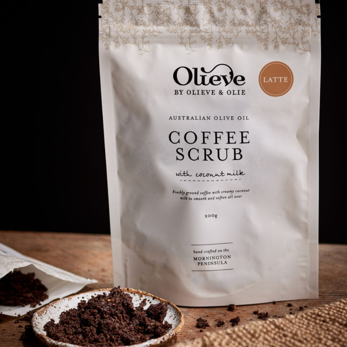 Olieve & Olie Coffee Scrub – Latte 200g