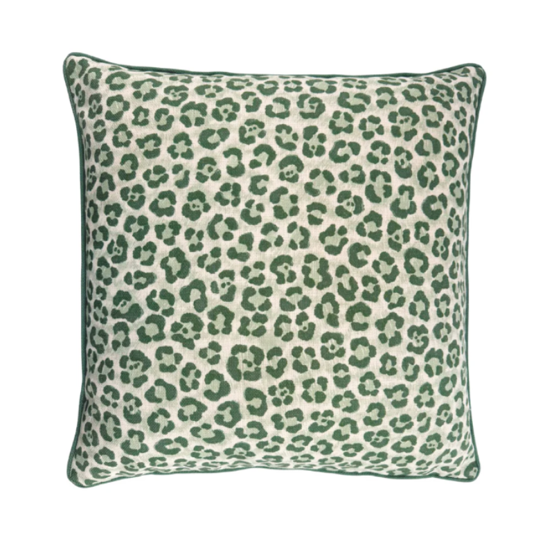 Outdoor Emerald Leopard Cushion